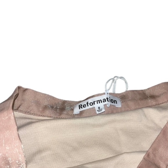 REFORMATION Adriana Midi Skirt NWT SIZE 8 CHAMPAGNE - Picture 7 of 9